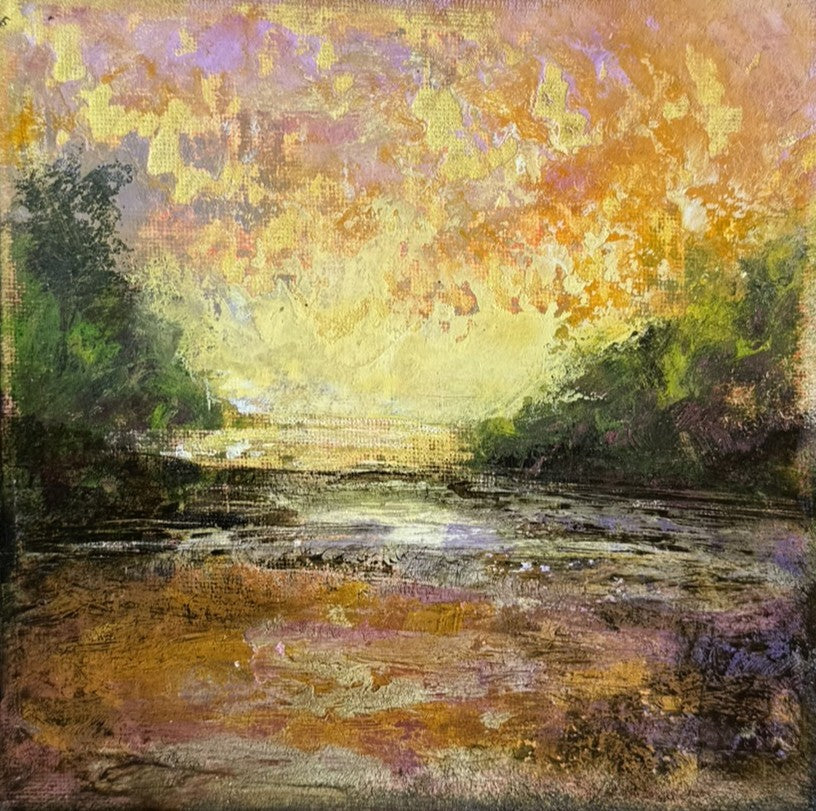 Abstract Landscape Canvas Board Painting. Washington DC.