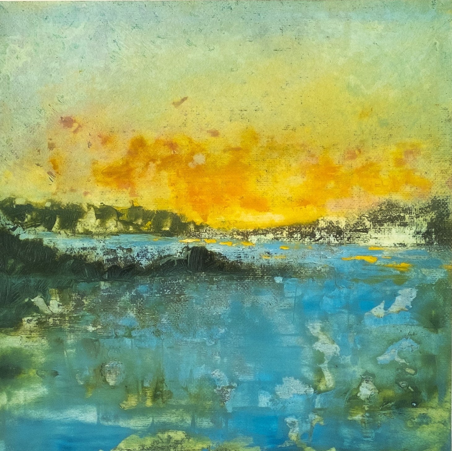 Abstract Landscape Canvas Board Painting. SW Washington DC