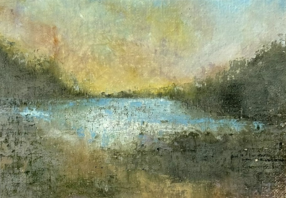 Canvas Board Painting Abstracted Landscape #19.