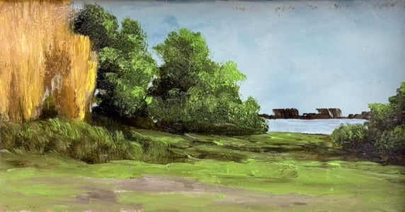 Title: Willow Tree and Maples.