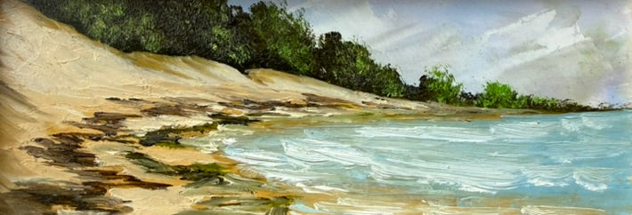 Title: Shoreline and Cedar Trees