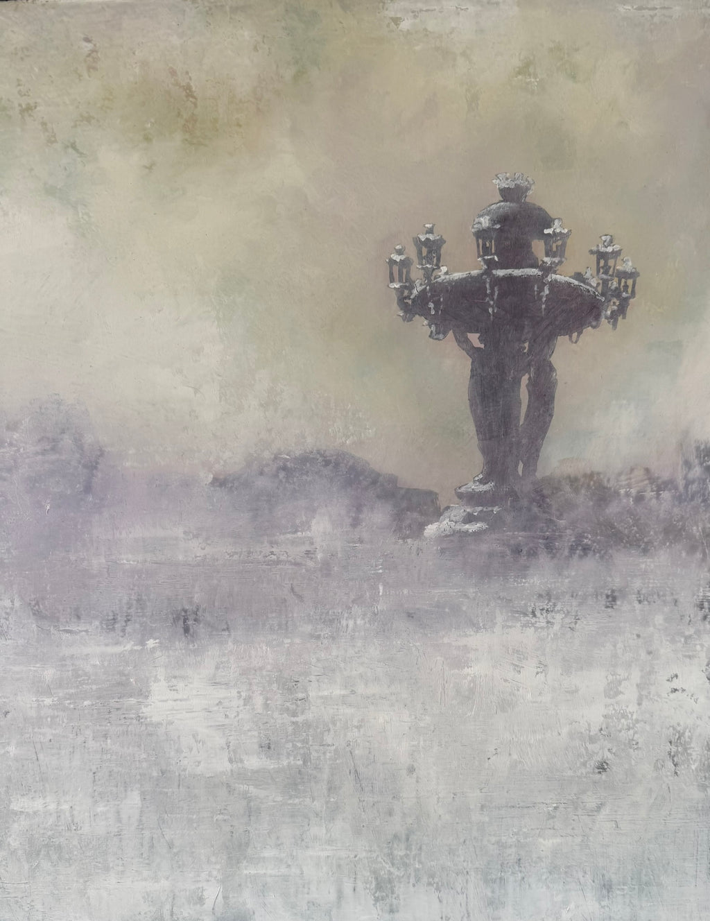 Title: Bartholdi Fountain and Snow.