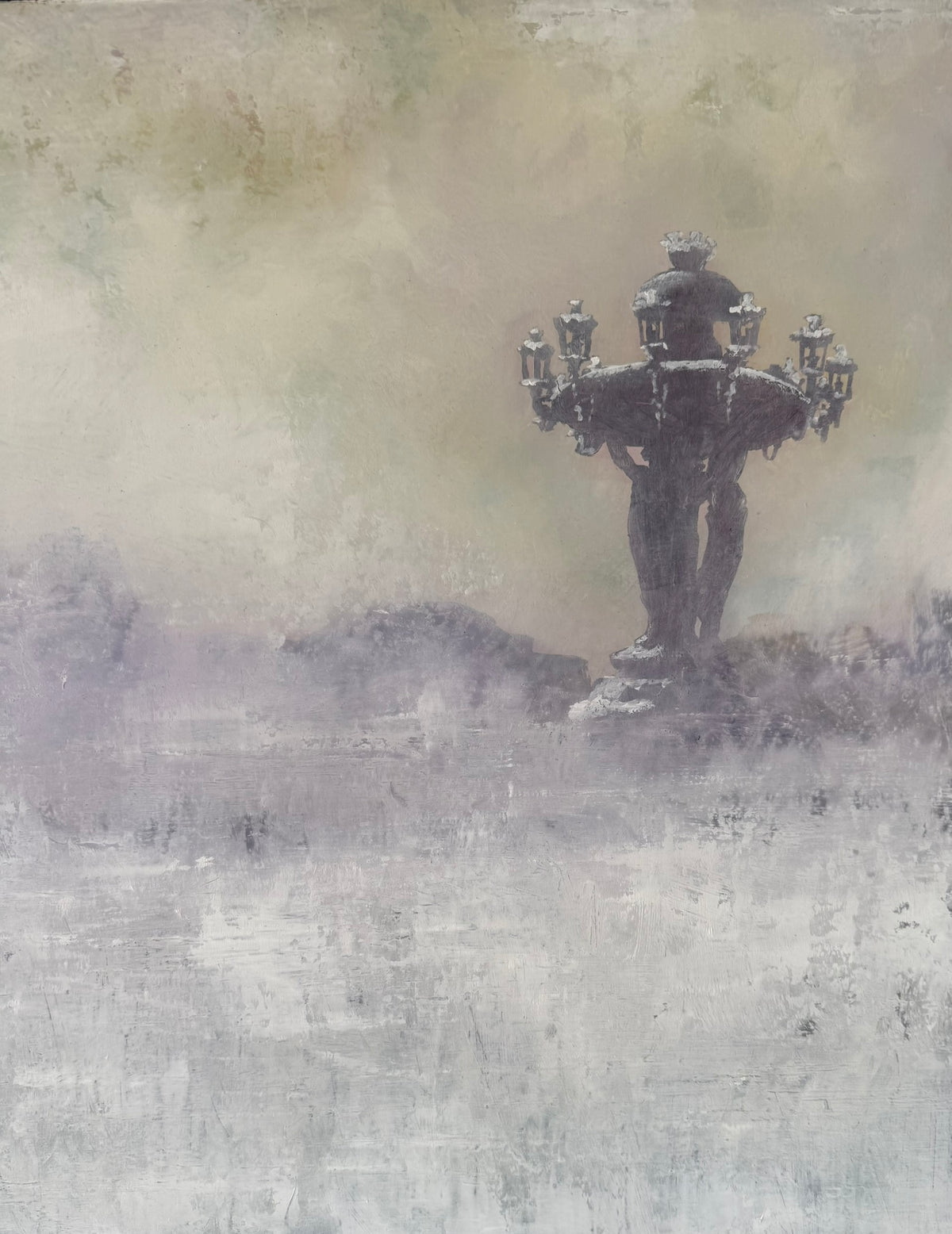 Title: Bartholdi Fountain and Snow.