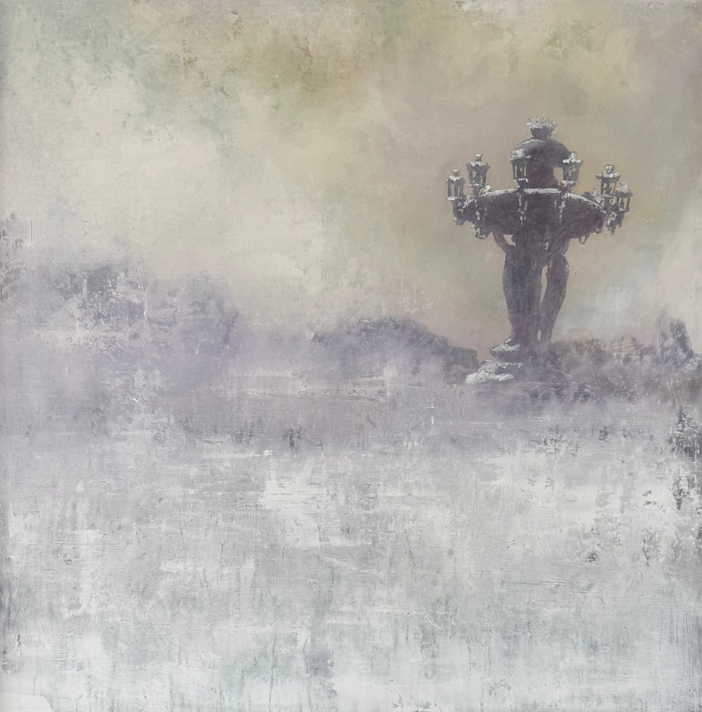Title: Bartholdi Fountain and Snow.