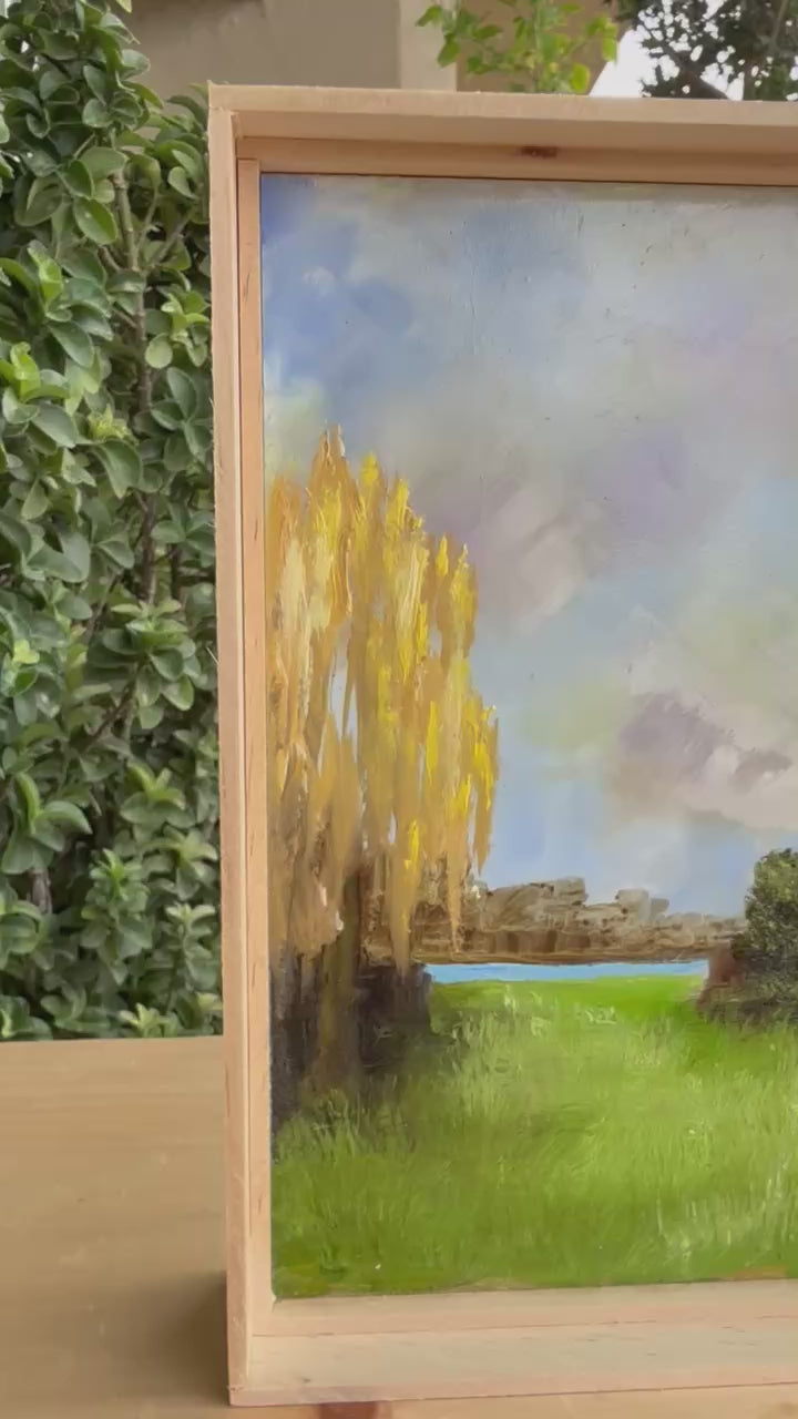 Title: Willow and Oak Trees.
